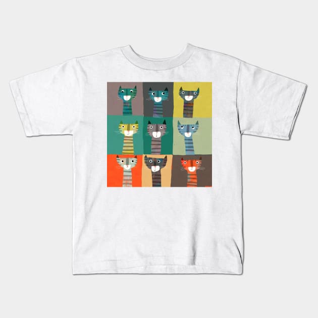 Cats Kids T-Shirt by Gareth Lucas